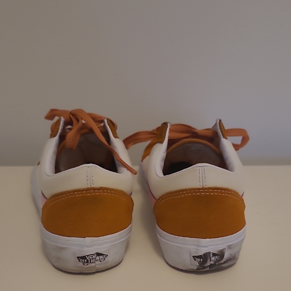 Vans Women's White, Orange, and Pink Sneakers - Picture 7 of 12